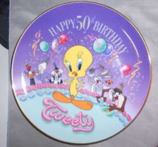 Franklin Mint Looney tunes plates set of 4/ Tweety 50th anniversary 