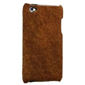  iPod Touch 4g Genuine Pony Leather Snap On Case, Brown 