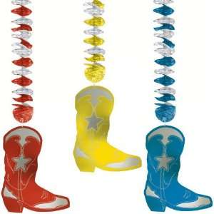 Western Boots Foil Dangling Cutouts (3 ct) (3 per package)