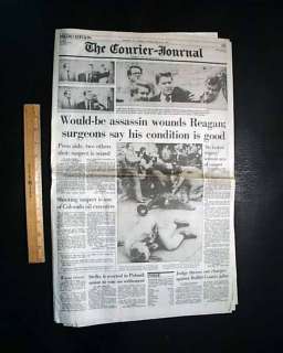 REAGAN John Hinckley Jr. Assassination Attempt 1981 Newspaper  