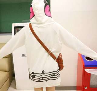 J33 Korean Women Music Printing Hoodie Sweater Outwear Coat ~Pink 
