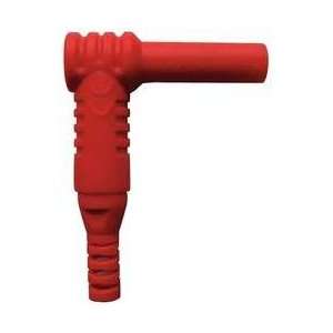 Industrial Grade 5TXC0 Banana Plug, Right Angle, 4mm, Red  