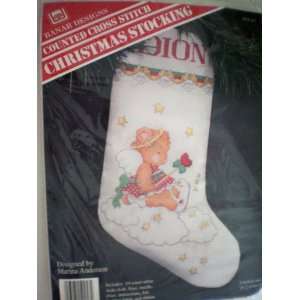 Banar Designs Country Cross Stitch Christmas Stocking    Designed by 