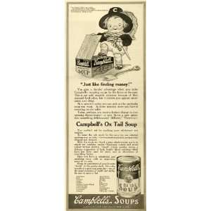  1917 Ad Campbells Ox Tail Soup Captain Souper Kid Buried 