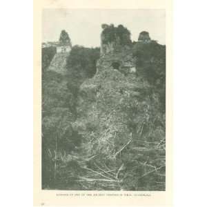  1912 Guatemala Pyramid Temple At Tikal 
