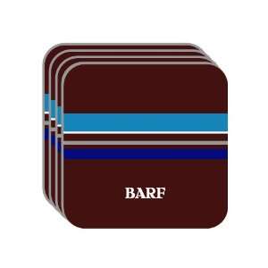 Personal Name Gift   BARF Set of 4 Mini Mousepad Coasters (blue 