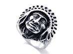 Mens Silver Tribe Chief Stainless Steel Ring Size 11  