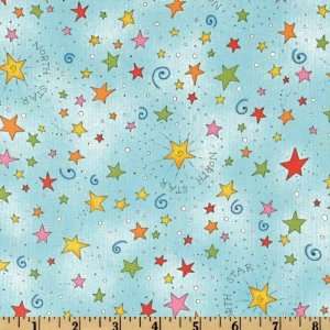  44 Wide Lets Go Camping North Star Sky Blue Fabric By 