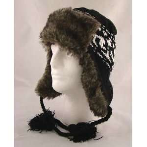   Fur Knitted Trooper Trapper Bomber Hunting /Ski Hat 