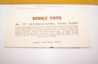   Toys No 771 International Road Signs Set w/ Box LOOK NR  