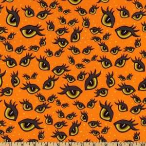  43 Wide Pumpkin Parade Spooky Eyes Orange Fabric By The 