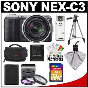  NEX C3 Digital Camera Body & E 18 55mm OSS Lens (Black) with 32GB 