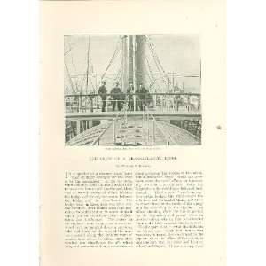  1892 Crew of a Transatlantic Ocean Liner Steamship Boats 
