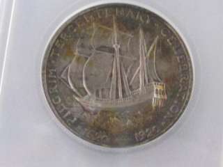 1920 Pilgrim Tercentenary Silver Comm. Half Dollar ICG AU55 (details).