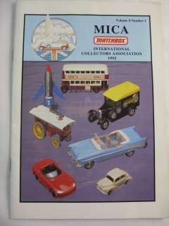 MATCHBOX CAR MICA COLLECTORS CATALOGUE VOL 8 NUM 1 1992  