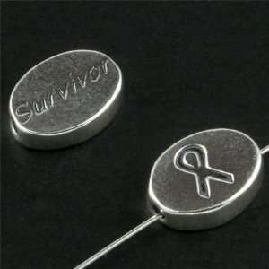  8mm Sterling Silver Ribbon & Survivor Message Bead Arts 