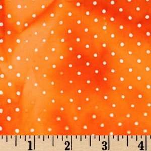  44 Wide Batik Rain Dots Orange Fabric By The Yard Arts 