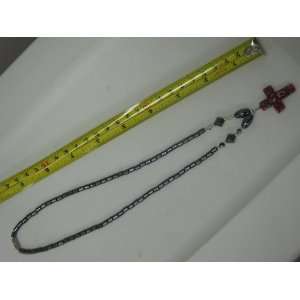  Traditional Glossy Black Hematite Necklace with Cross for 