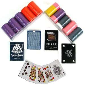  New Trademark Set Of 200 Hot Stamped 8g Chips And 4 Decks 