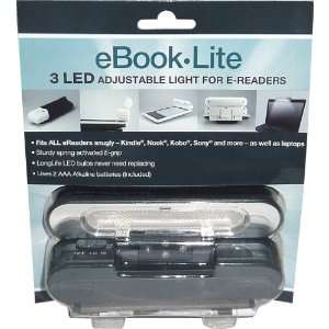  eBook Lite 3 LED Adjustable Light for E Readers   Graphite 
