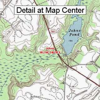 USGS Topographic Quadrangle Map   Johns, North Carolina 