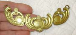 Antique ART DECO French BRASS Ormolu Floral SWAG 5 AVAL  