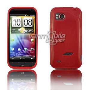 VMG HTC Rezound TPU Rubber Skin Case Cover 2 ITEM COMBO PACK Red Solid 