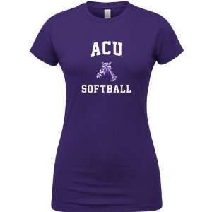   Wildcats Purple Womens Softball Arch T Shirt