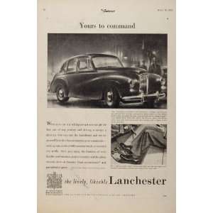  1952 Ad Vintage Lanchester Sedan Car Automobile British 
