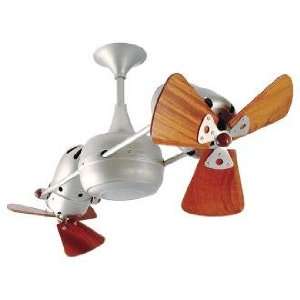   Duplo Dinamico Brushed Nickel and Wood Ceiling Fan