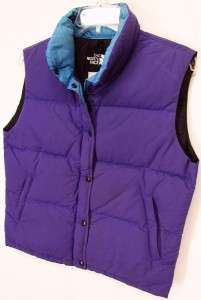 AWESOME Vintage NORTH FACE Purple FEATHER DOWN Puffy PARKA VEST Jacket 
