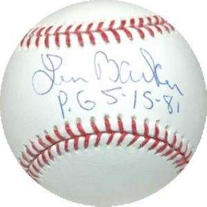  Len Barker autographed Baseball inscribed P.G. 5 15 81 