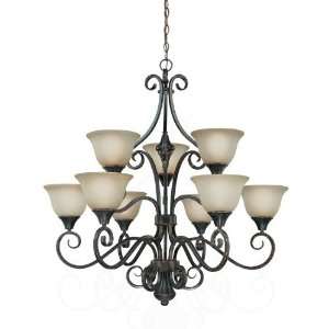 Torrey Collection 9 Light 36 Burnished Armor Chandelier with Painted 