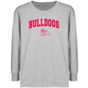 Fresno State Bulldogs Youth Ash Logo Arch Long Sleeve T shirt   