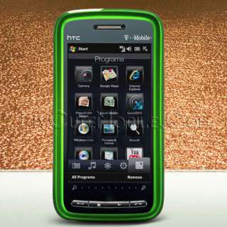 Mobile HTC Touch Pro2 Case   Green Rubberized Faceplate Housing
