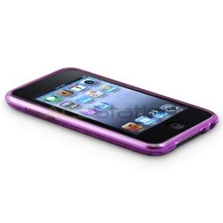 Clear Purple TPU Diamond Rubber Skin Soft Cover Case For iPod Touch 
