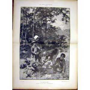  Berries Forest Berry Picking Lhermitte Print 1885
