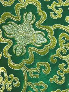 Emerald Green Wealthy BROCADE Upholstery Fabric Yardage  