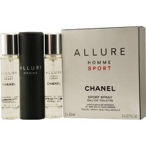  Allure Sport By Chanel For Men Edt Spray .7 Oz & Two Edt 