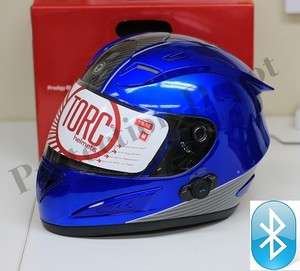 TORC Prodity T10B BLINC Full Face Bluetooth Motorcycle Helmet   Blue 