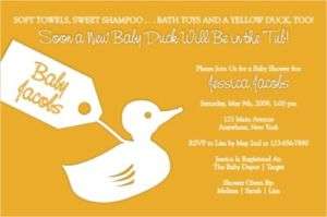 Personalized RUBBER DUCK DUCKY Baby Shower Invitations  