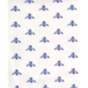  Timeless French Court Napoleonic Bee White Blue by the 