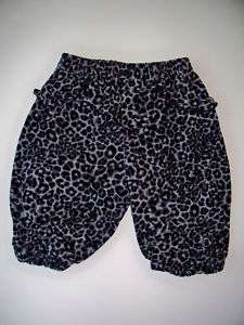 TCP Baby Girls Ruffled Black Gray Leopard Lined Pants  