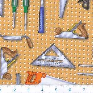  45 Wide Tool Wall Tan Fabric By The Yard Arts, Crafts 