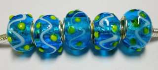5pcs GB119 Murano Glass Beads fit European Charm Bracelet  