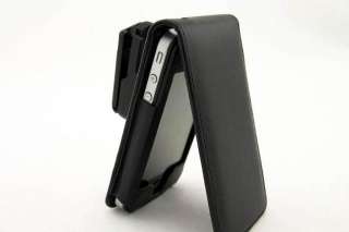Leather Top Flip Case for Apple iPhone 4 4G with clip  