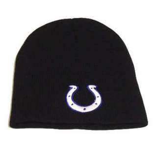 NFL BEANIE KNIT HAT CUFFLESS INDIANAPOLIS COLTS BLACK  