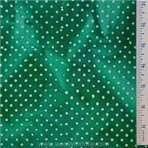   BATIK White Polka Dots on Tonal Green PRETTY Fabric 1/2 YARD  
