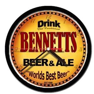  BENNETTS beer and ale cerveza wall clock 