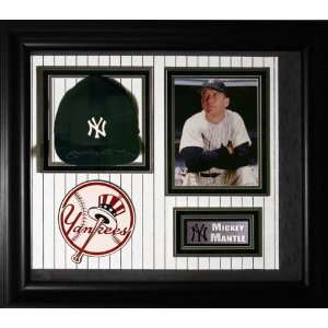  Mickey Mantle Autographed Baseball Hat Shadow Box Sports 